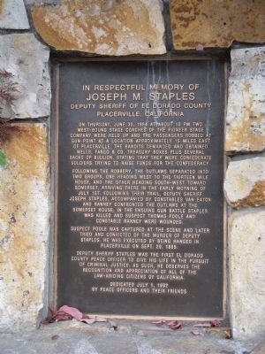 In Respectful Memory of Joseph M. Staples Marker image. Click for full size.