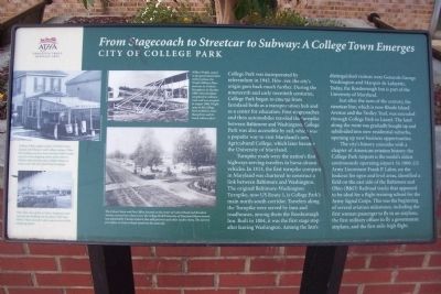 "From Stagecoach to Streetcar to Subway: A College Town Emerges" Marker image. Click for full size.