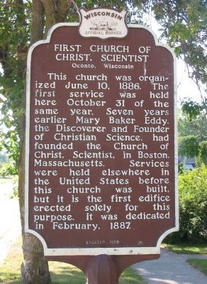 First Church of Christ, Scientist Marker image. Click for full size.