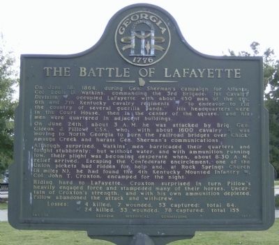 The Battle of LaFayette Marker image. Click for full size.