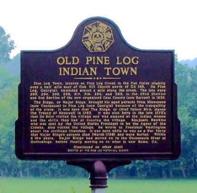 Old Pine Log Indian Town Marker. Click for full size. Old Pine Log Indian Town Marker image. Click for full size.