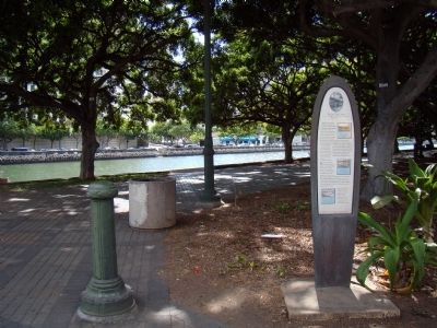 The Ala Wai Canal and Marker image. Click for full size.
