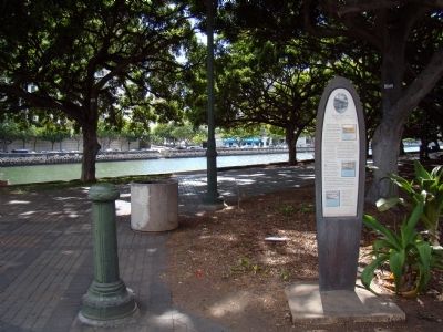 The Ala Wai Canal and Marker. Click for full size. The Ala Wai Canal and Marker image. Click for full size.