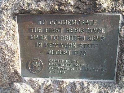First Resistance to British Arms in NY Marker image. Click for full size.
