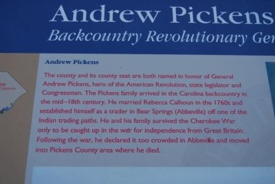 Andrew Pickens Marker. Click for full size. Andrew Pickens Marker image. Click for full size.