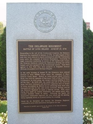 The Delaware Regiment Marker. Click for full size. The Delaware Regiment Marker image. Click for full size.