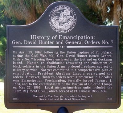 History of Emancipation Marker. Click for full size. History of Emancipation Marker image. Click for full size.
