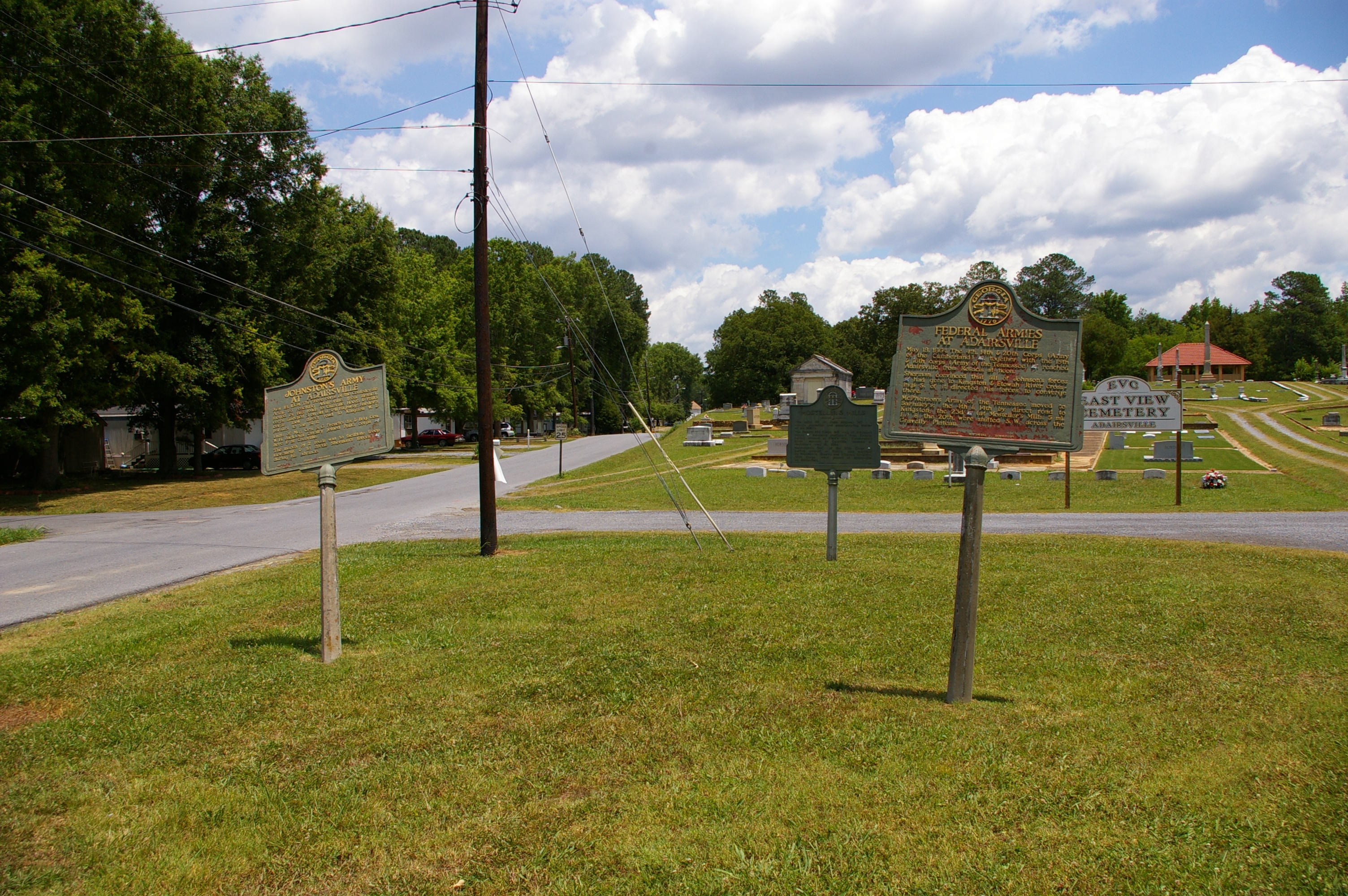 Markers at the East View Cemetery