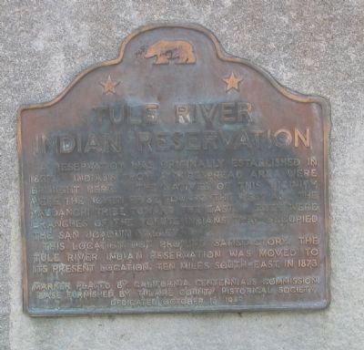 Tule River Indian Reservation Marker image. Click for full size.