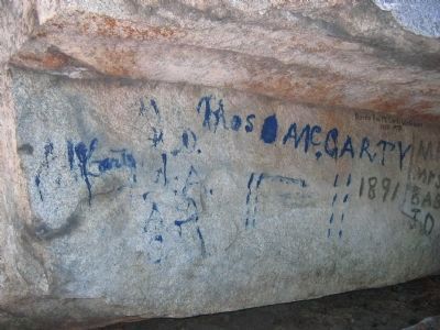 Pioneer Graffiti on the Old Route at Mosquito Lakes. Click for full size. Pioneer Graffiti on the Old Route at Mosquito Lakes image. Click for full size.