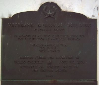 Veterans Memorial Building Marker. Click for full size. Veterans Memorial Building Marker image. Click for full size.