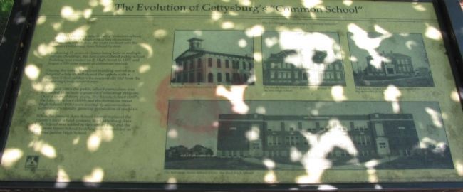 The Evolution of Gettysburg's "Common School" Marker. Click for full size. The Evolution of Gettysburg's "Common School" Marker image. Click for full size.
