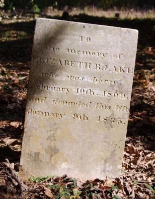 Elizabeth Lake Tombstone image. Click for full size.