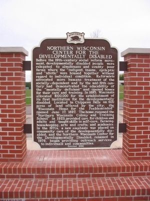 Northern Wisconsin Center for the Developmentally Disabled Marker image. Click for full size.