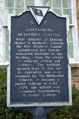 Spartanburg Methodist College Marker image. Click for full size.