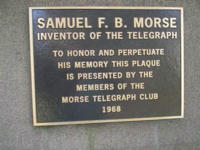 Samuel F. B. Morse Marker image. Click for full size.