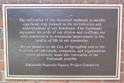 Esplanade/Fountain Square Restoration Marker image. Click for full size.