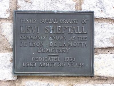 De Lyon - De La Motta Cemetery Marker. Click for full size. De Lyon - De La Motta Cemetery Marker image. Click for full size.