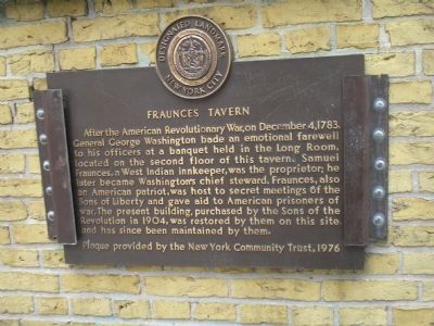 Fraunces Tavern Marker. Click for full size. Fraunces Tavern Marker image. Click for full size.