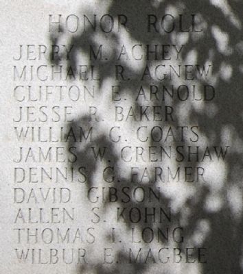 Vietnam War Marker - Left Honor Roll. Click for full size. Vietnam War Marker - Left Honor Roll image. Click for full size.