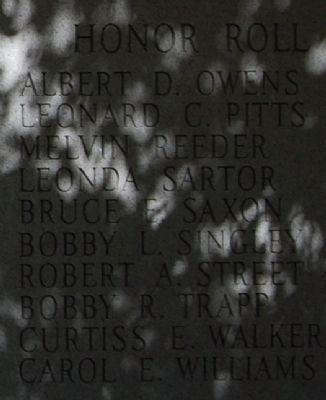 Vietnam War Marker - Right Honor Roll. Click for full size. Vietnam War Marker - Right Honor Roll image. Click for full size.