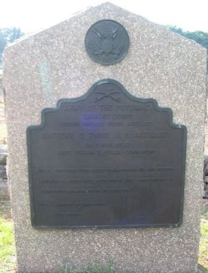 Battery C, Third U.S. Artillery Tablet. Click for full size. Battery C, Third U.S. Artillery Tablet image. Click for full size.