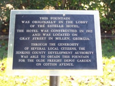 Millen Fountain Marker. Click for full size. Millen Fountain Marker image. Click for full size.