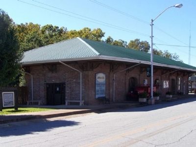 Olde Millen Freight Depot, whose park is mentioned on marker image. Click for full size.
