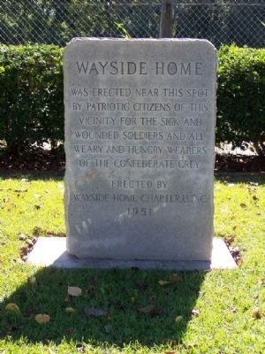 The Wayside Home Marker, marking the home's site image. Click for full size.