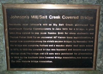 Johnson's Mill/Salt Creek Covered Bridge - west end of bridge image. Click for full size.