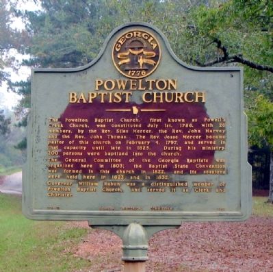 Powelton Baptist Church Marker image. Click for full size.