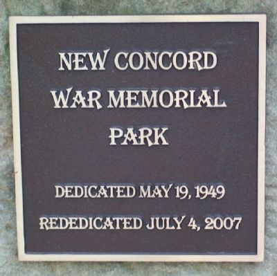 New Concord War Memorial Park Marker. Click for full size. New Concord War Memorial Park Marker image. Click for full size.