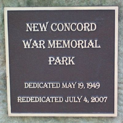 New Concord War Memorial Park Marker image. Click for full size.