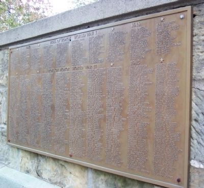 New Concord World Wars Roll of Honor. Click for full size. New Concord World Wars Roll of Honor image. Click for full size.