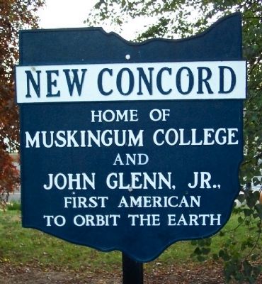 Former New Concord Corporate Limit Marker. Click for full size. Former New Concord Corporate Limit Marker image. Click for full size.