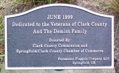 Veterans of Clark County and The DeMint Family Marker. Click for full size. Veterans of Clark County and The DeMint Family Marker image. Click for full size.