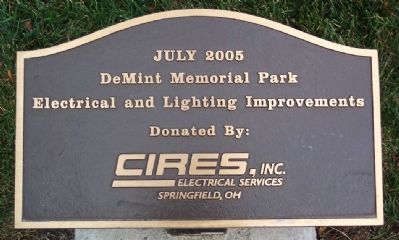 DeMint Memorial Park Improvement Marker. Click for full size. DeMint Memorial Park Improvement Marker image. Click for full size.