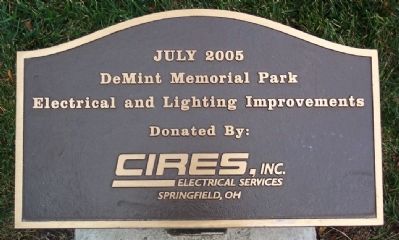 DeMint Memorial Park Improvement Marker image. Click for full size.