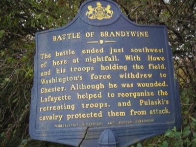 Battle of Brandywine Marker. Click for full size. Battle of Brandywine Marker image. Click for full size.