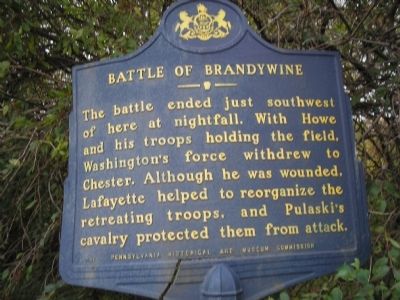 Battle of Brandywine Marker image. Click for full size.
