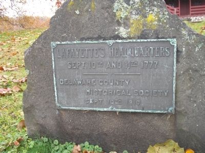 Lafayette’s Headquarters Marker. Click for full size. Lafayette’s Headquarters Marker image. Click for full size.