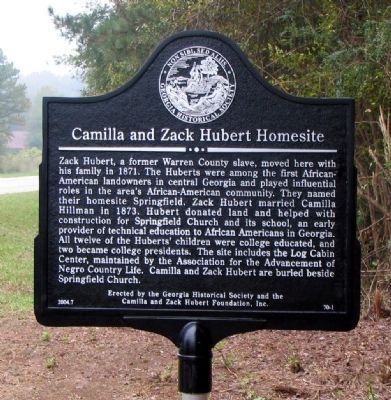Camilla and Zack Hubert Homesite Marker image. Click for full size.