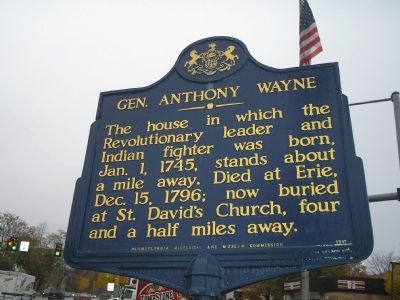 Gen. Anthony Wayne Marker. Click for full size. Gen. Anthony Wayne Marker image. Click for full size.
