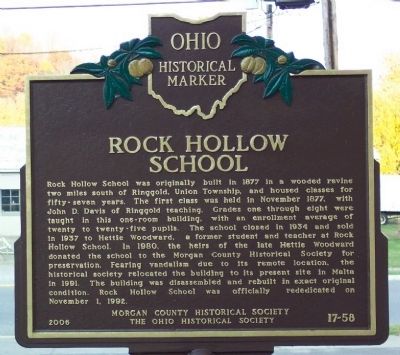Rock Hollow School Marker image. Click for full size.