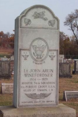 Lt . John Arlin Winefordner Grave Monument image. Click for full size.