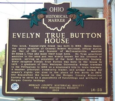 Evelyn True Button House Marker image. Click for full size.