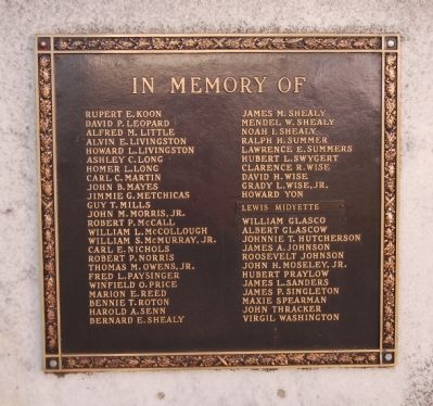 Newberry County World War II Monument Marker - Right Plaque. Click for full size. Newberry County World War II Monument Marker - Right Plaque image. Click for full size.