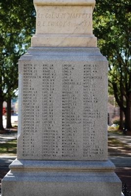 Newberry County Confederate Monument Marker - Northeast Side image. Click for full size.
