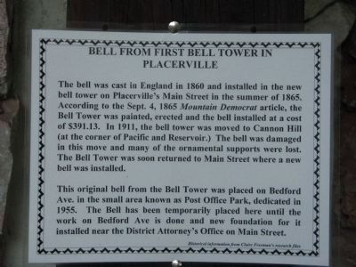 Signage Discribing the Temporary Display of the Bell image. Click for full size.