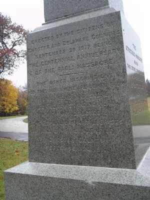 Back of the Paoli Monument. Click for full size. Back of the Paoli Monument image. Click for full size.